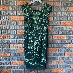 NWT Black w Emerald sequin dress